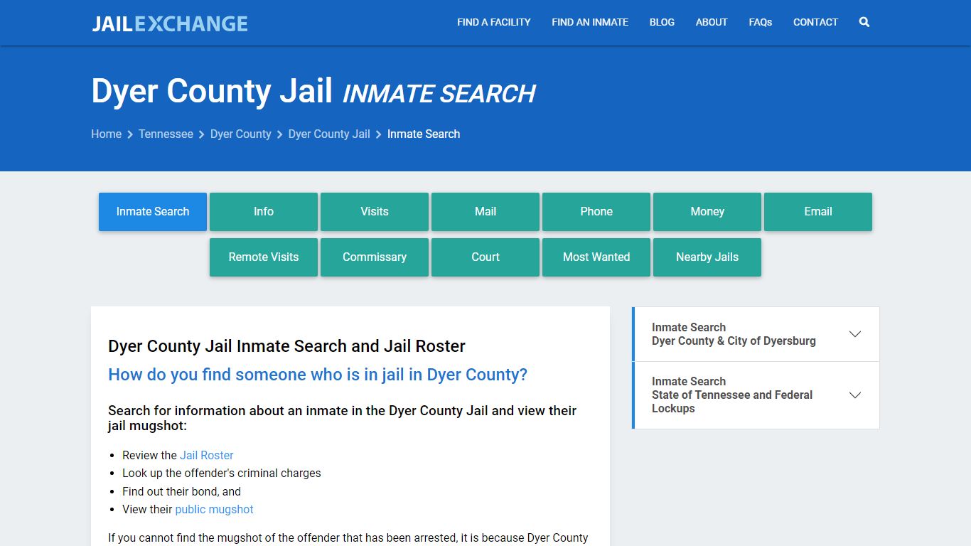 Inmate Search: Roster & Mugshots - Dyer County Jail, TN